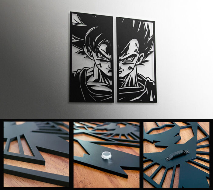 Rostros de Goku y Vegeta en Corte Láser para decoración de pared